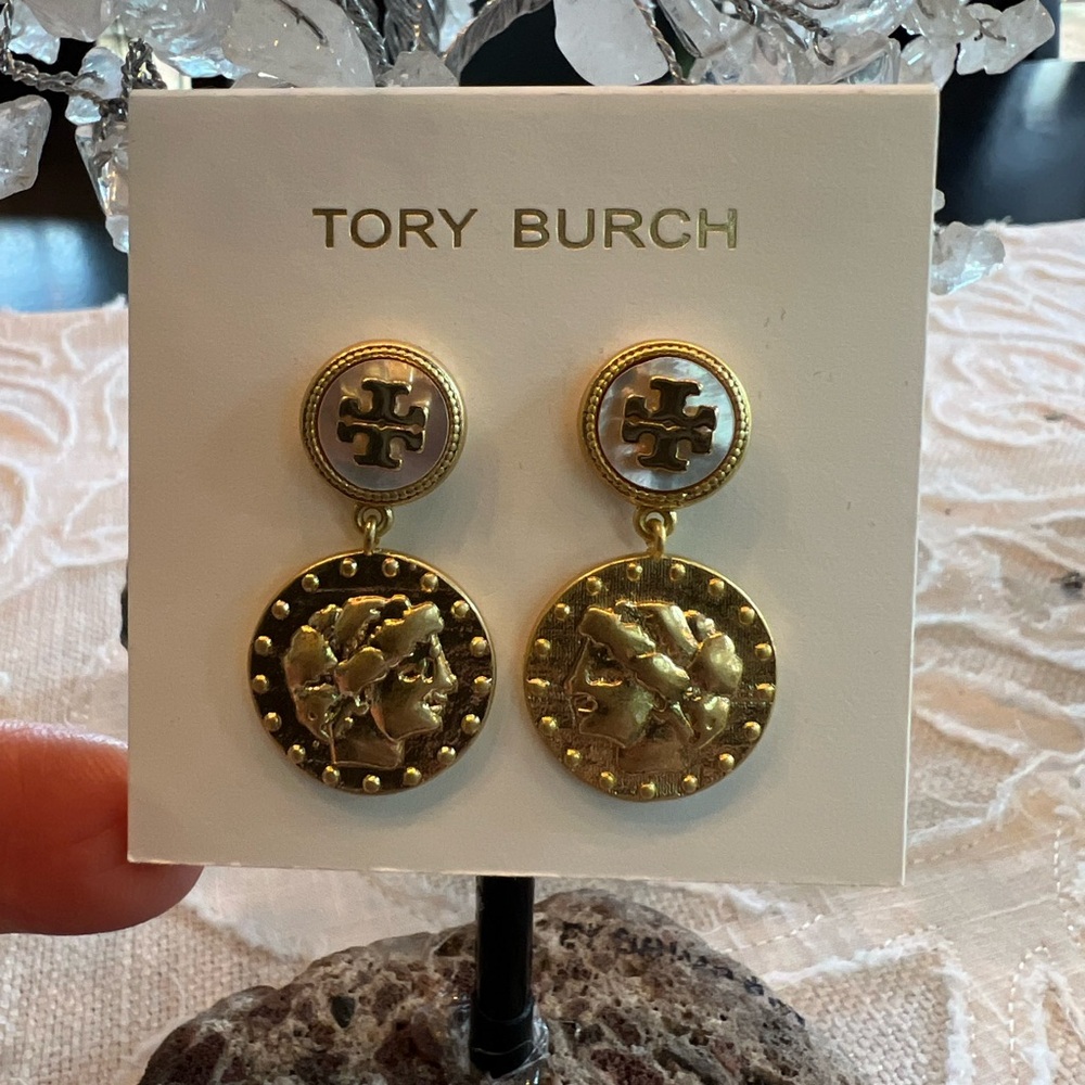 Tory Burch Gold Medallion Earrings